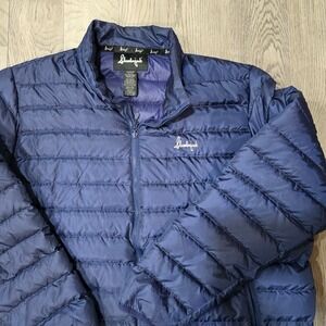Slumberjack Down Puffer Jacket Navy Blue Quilted Full Zip Mens 2XL Outerwear